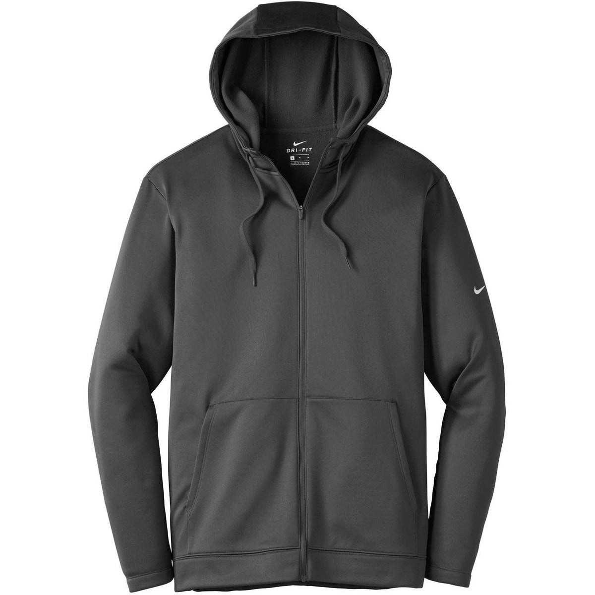 no-logo NIKE Therma-FIT Full-Zip Fleece Hoodie-Full Zips-Nike-Anthracite-XS-Thread Logic