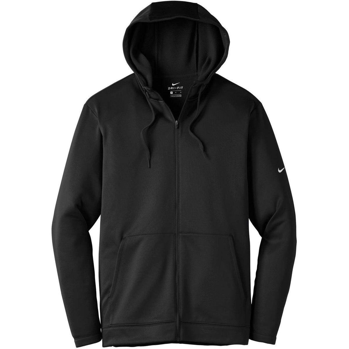 no-logo NIKE Therma-FIT Full-Zip Fleece Hoodie-Full Zips-Nike-Black-XS-Thread Logic