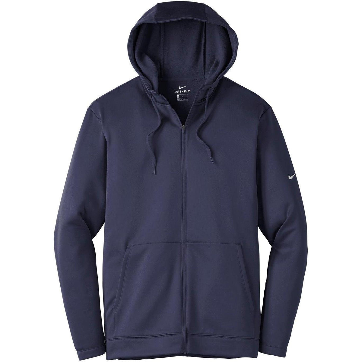 no-logo NIKE Therma-FIT Full-Zip Fleece Hoodie-Full Zips-Nike-Midnight Navy-XS-Thread Logic