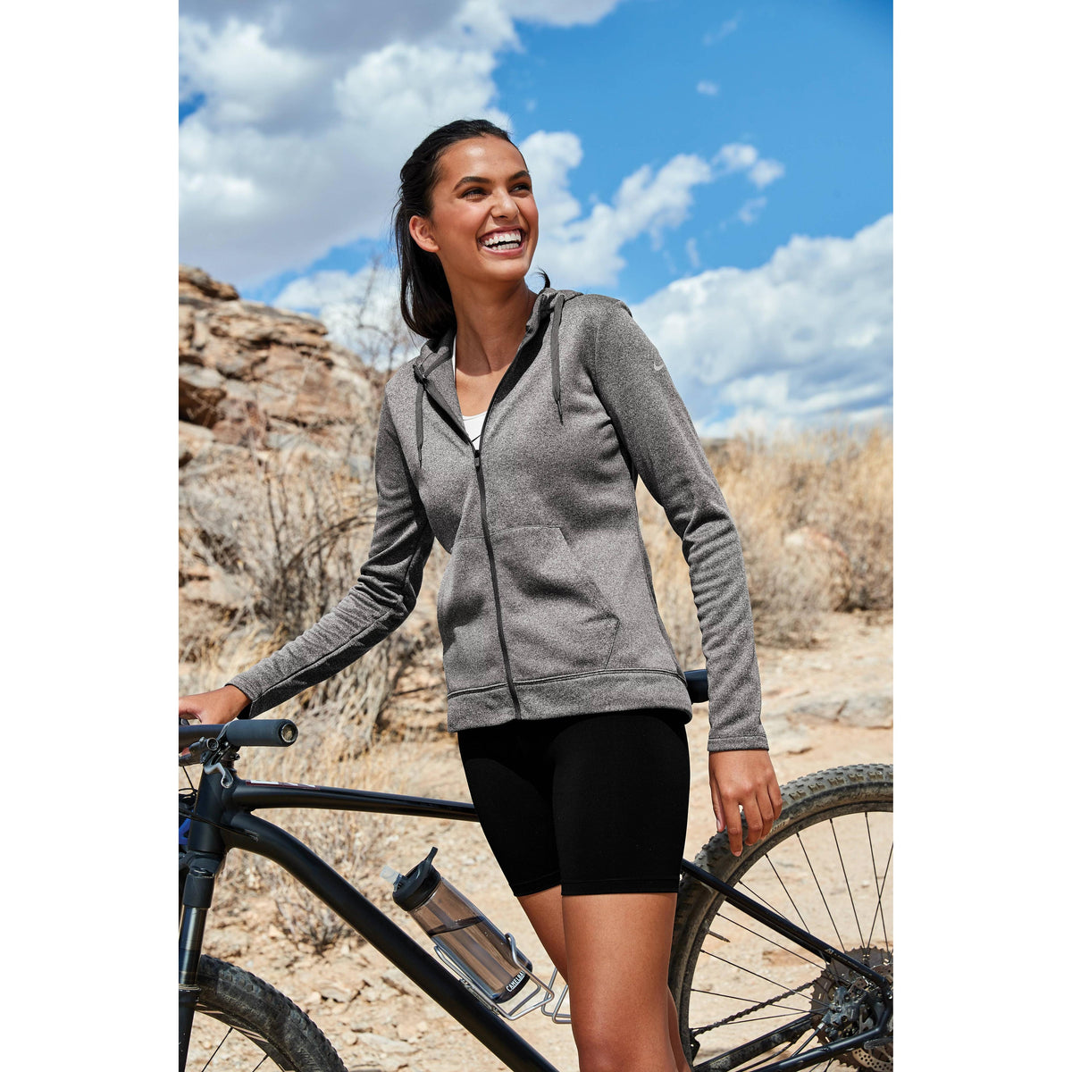 no-logo NIKE Women's Therma-FIT Full-Zip Fleece Hoodie-Full Zips-Nike-Thread Logic