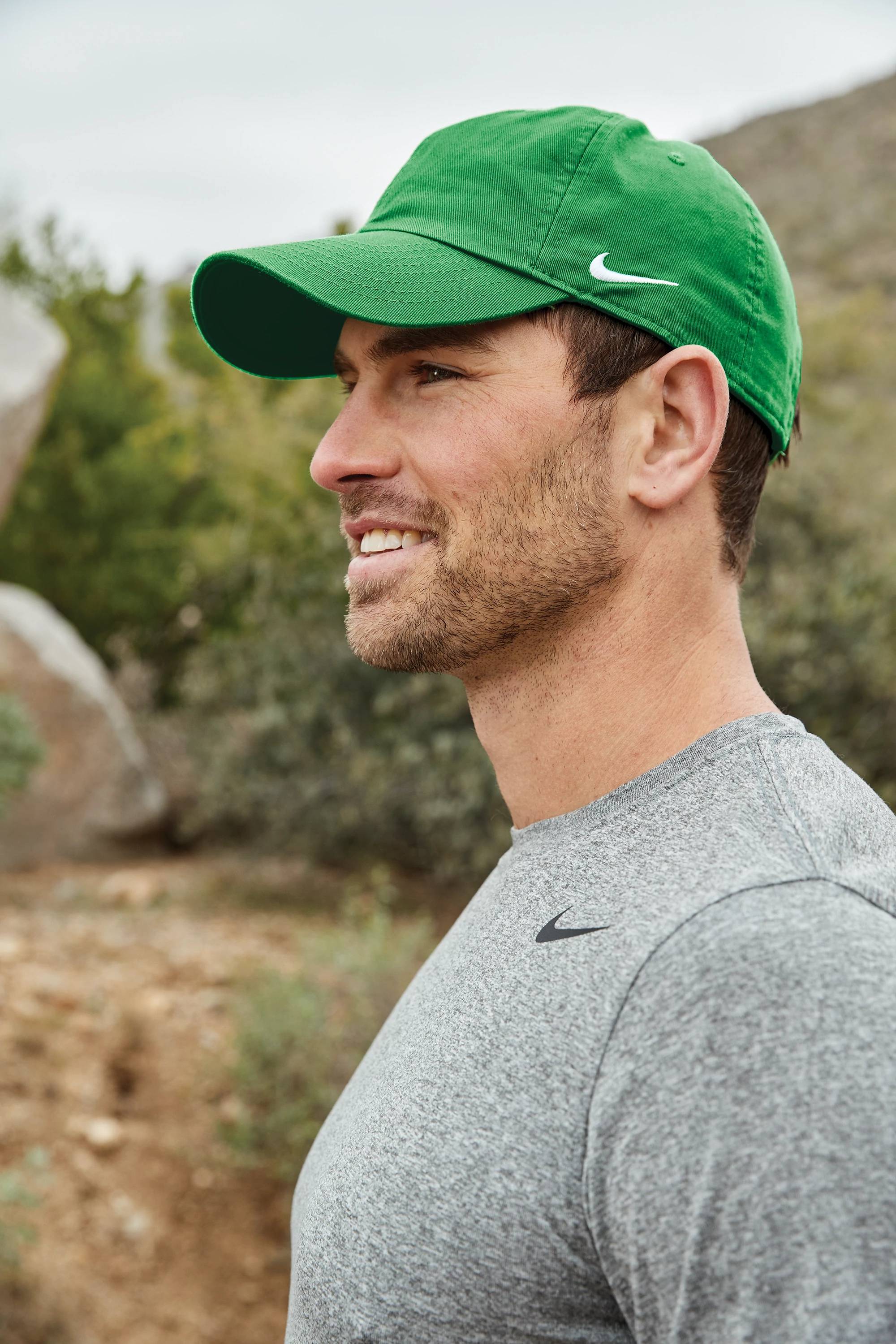 green nike trucker cap