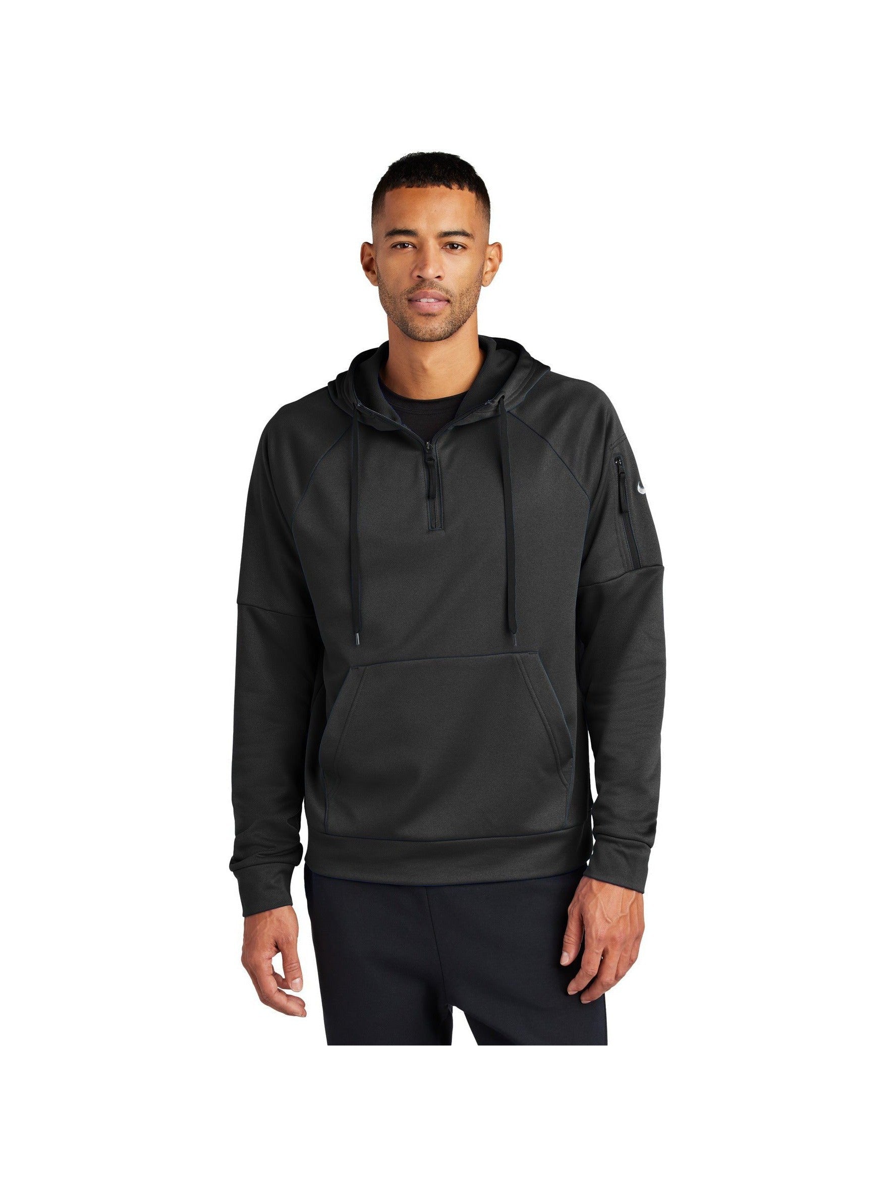 no-logo Nike Therma-FIT Pocket 1/4-Zip Fleece Hoodie-Nike-Thread Logic