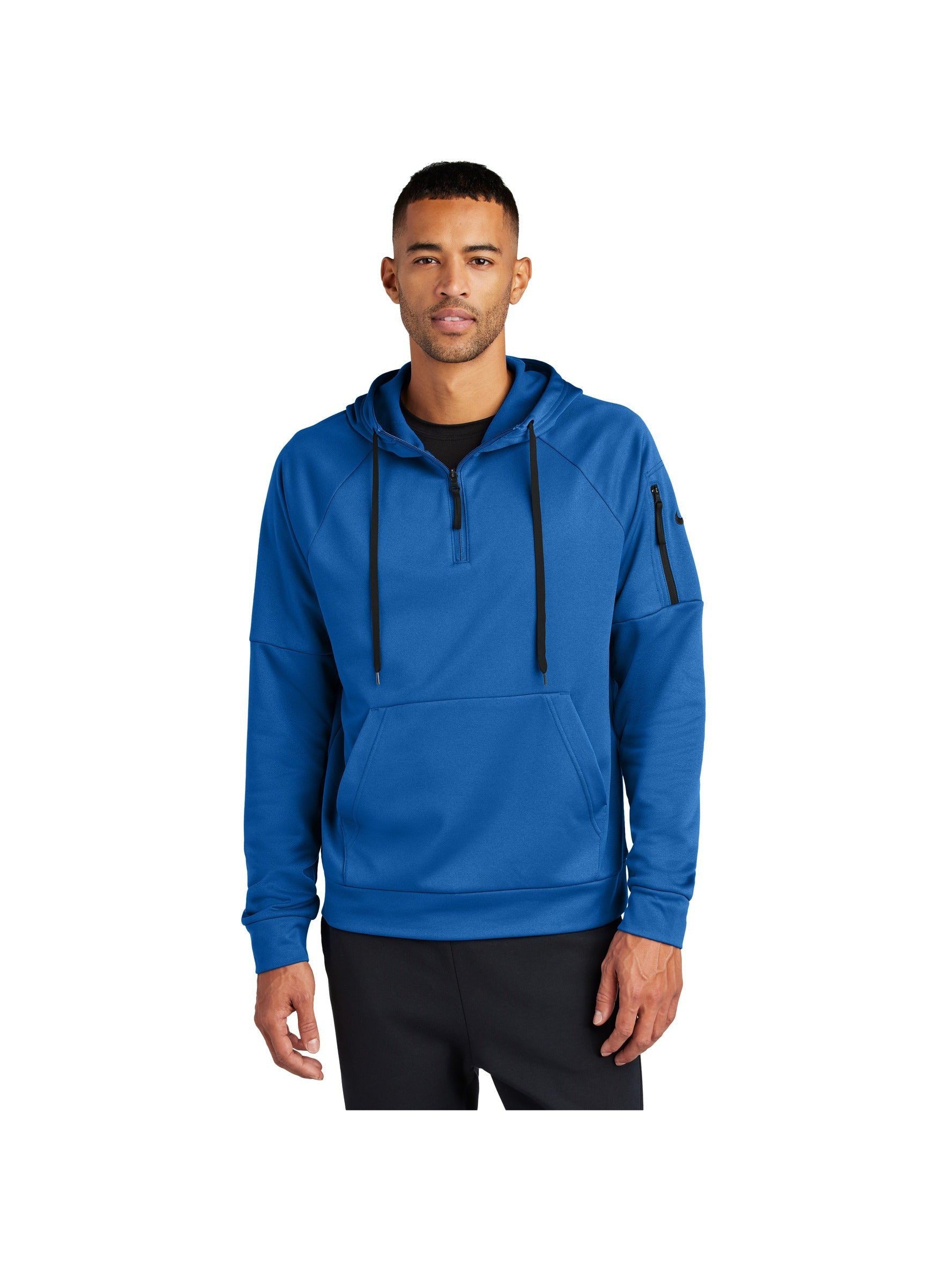 no-logo Nike Therma-FIT Pocket 1/4-Zip Fleece Hoodie-Nike-Thread Logic