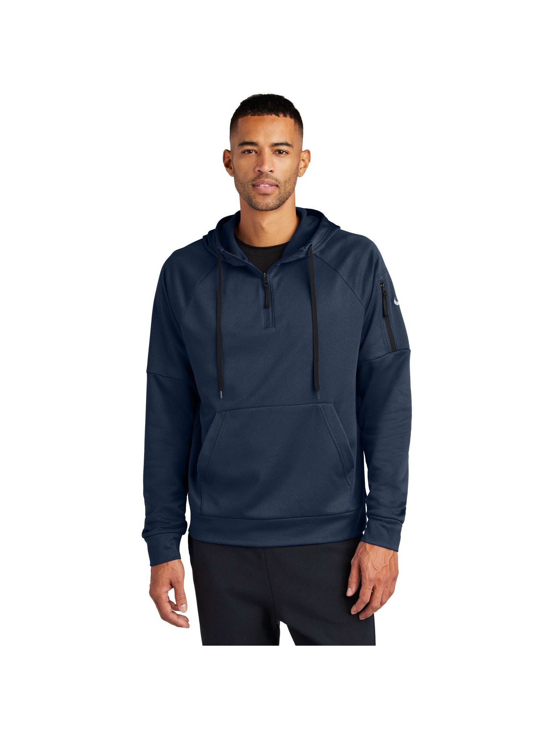 no-logo Nike Therma-FIT Pocket 1/4-Zip Fleece Hoodie-Nike-Thread Logic