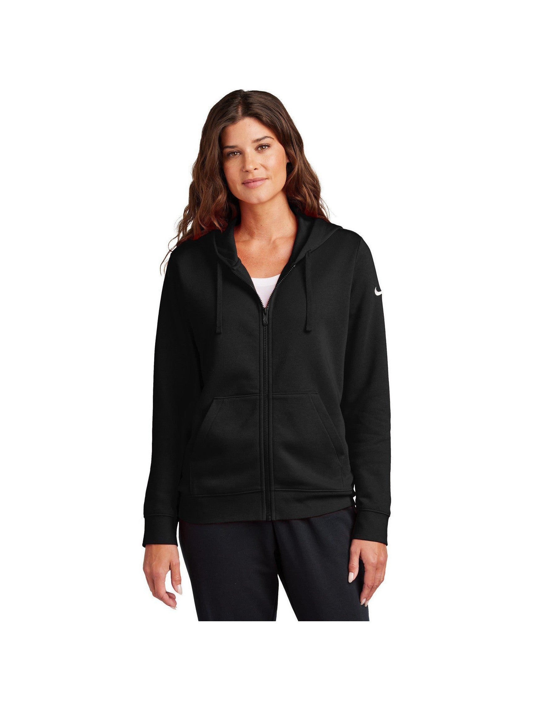 no-logo Nike Ladies Club Fleece Sleeve Swoosh Full-Zip Hoodie-Nike-Thread Logic