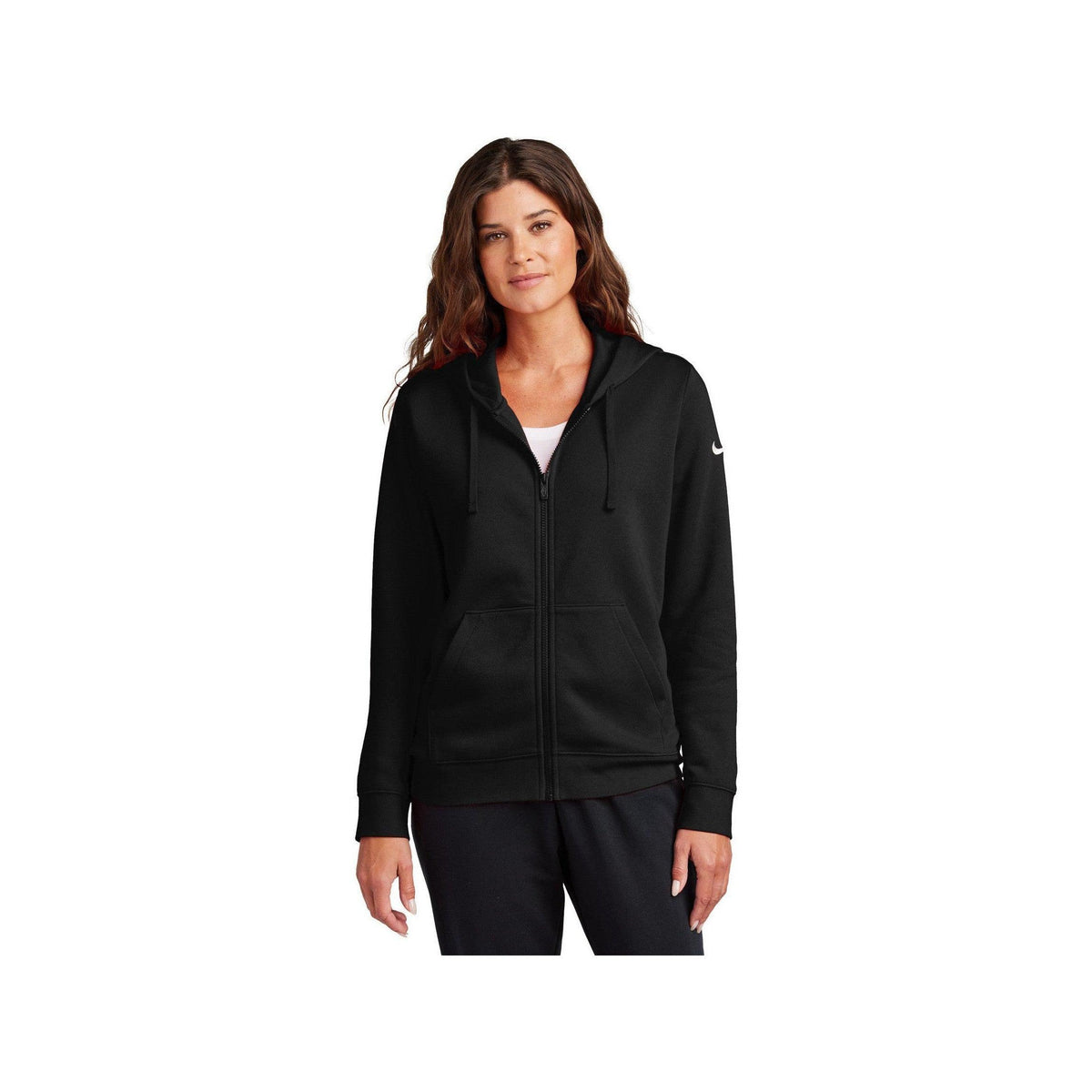 no-logo Nike Ladies Club Fleece Sleeve Swoosh Full-Zip Hoodie-Nike-Thread Logic