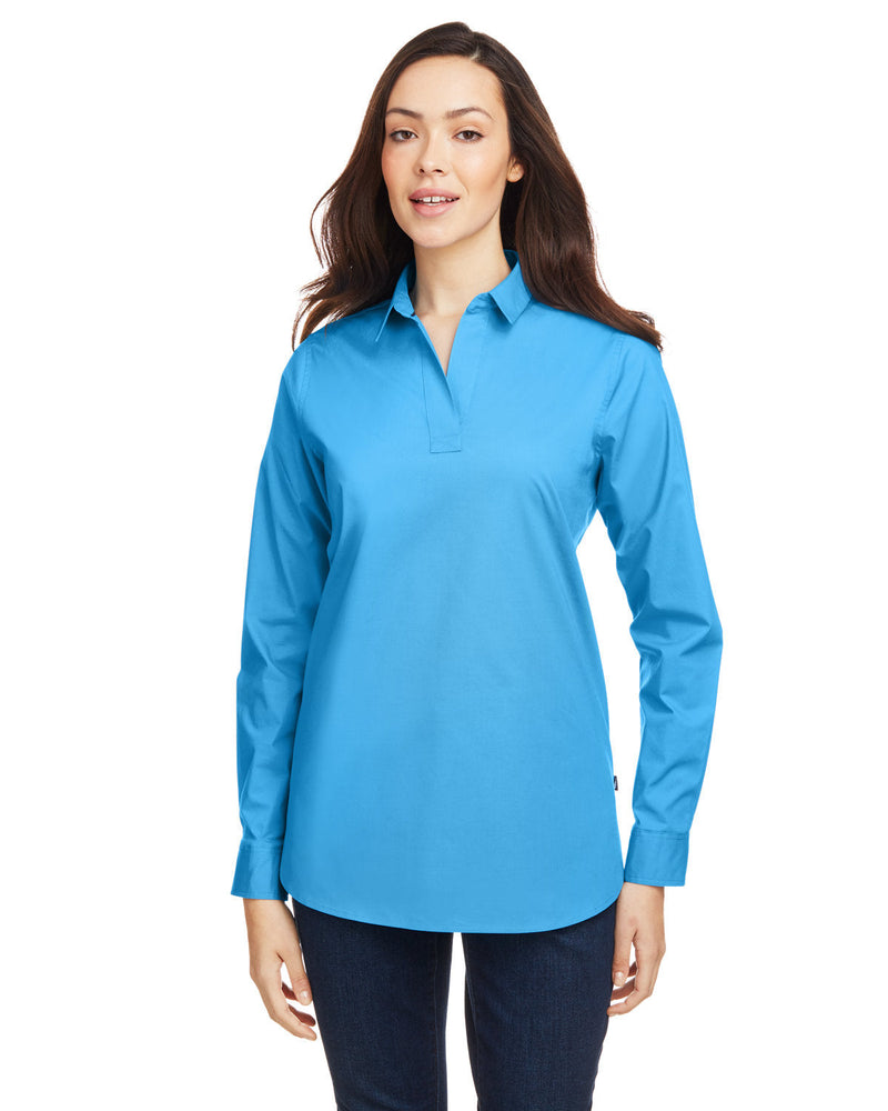  Nautica Ladies Staysail Shirt-Ladies Dress Shirts-Nautica-Azure Blue-S-Thread Logic
