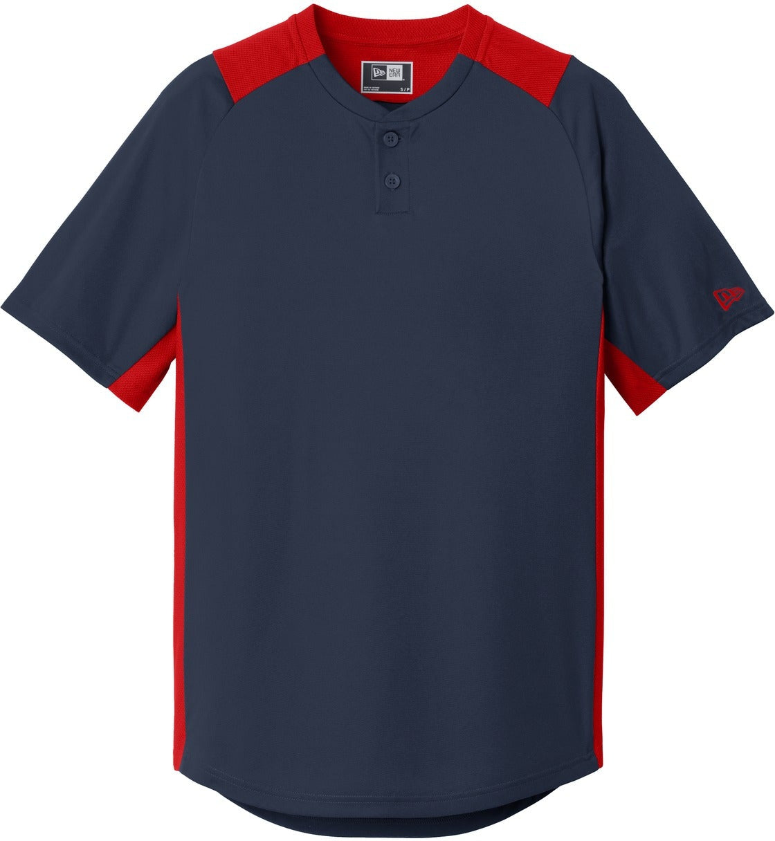No-Logo CLOSEOUT - New Era Diamond Era 2-Button Jersey-Polos-New Era-True Navy/Scarlet-S-Thread Logic