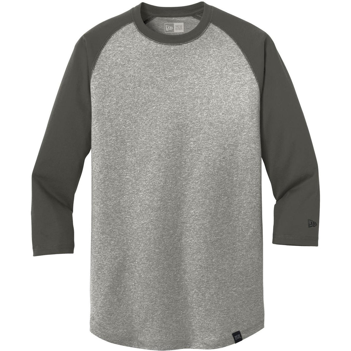 no-logo New Era Heritage 3/4-Sleeve Baseball Raglan Tee-Regular-New Era-Graphite/Light Graphite Twist-S-Thread Logic