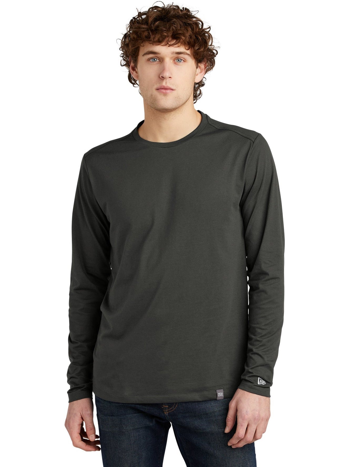 no-logo New Era Heritage Blend Long Sleeve Crew Tee-Regular-New Era-Thread Logic