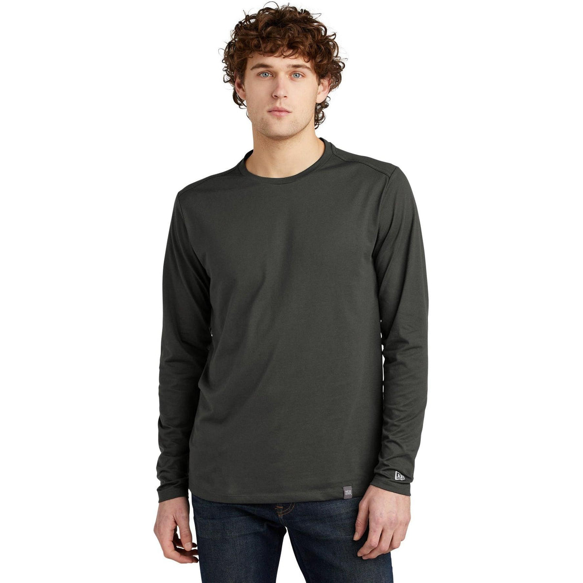 no-logo New Era Heritage Blend Long Sleeve Crew Tee-Regular-New Era-Thread Logic