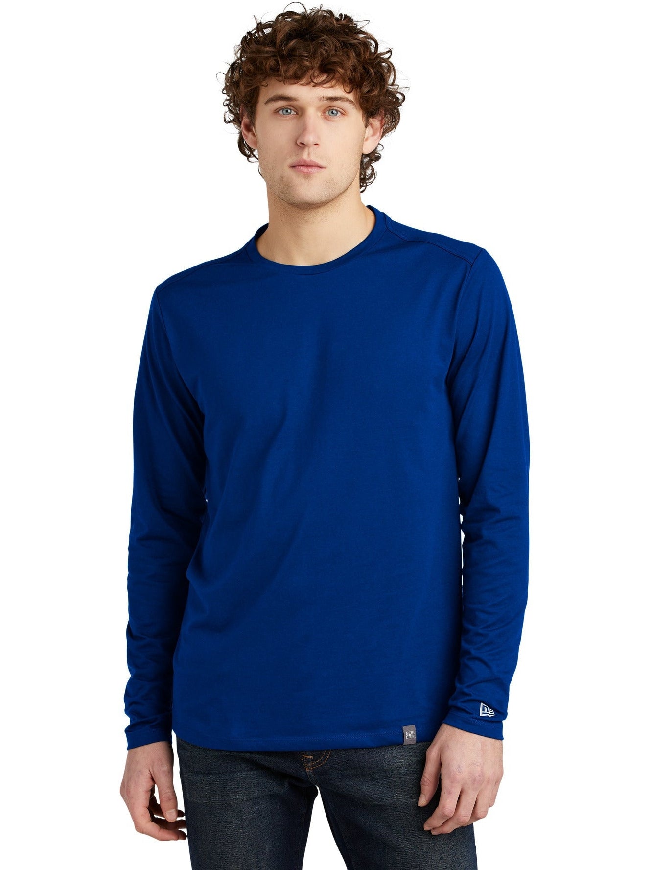 no-logo New Era Heritage Blend Long Sleeve Crew Tee-Regular-New Era-Thread Logic