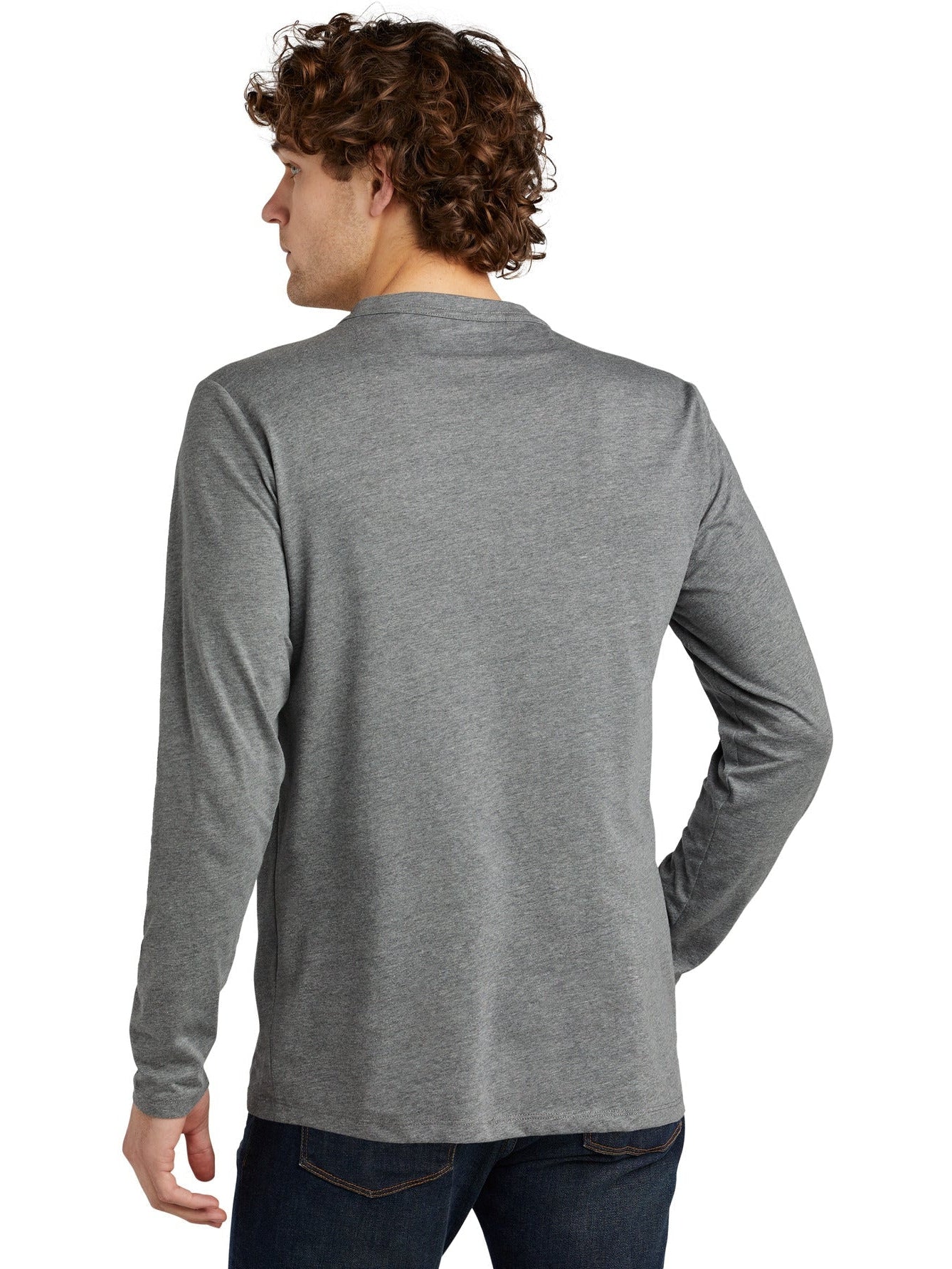 no-logo New Era Heritage Blend Long Sleeve Crew Tee-Regular-New Era-Thread Logic