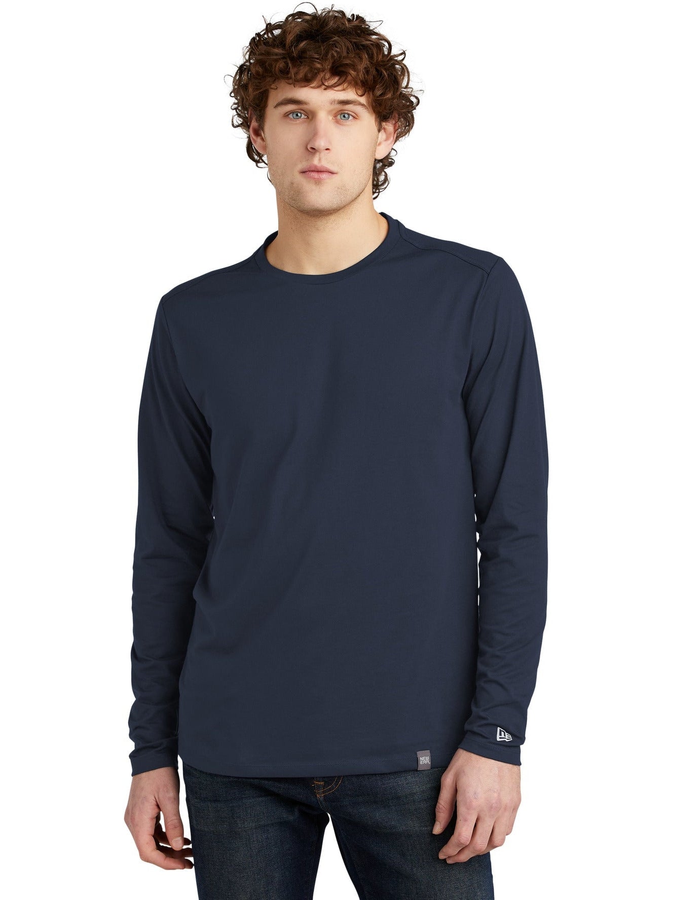 no-logo New Era Heritage Blend Long Sleeve Crew Tee-Regular-New Era-Thread Logic