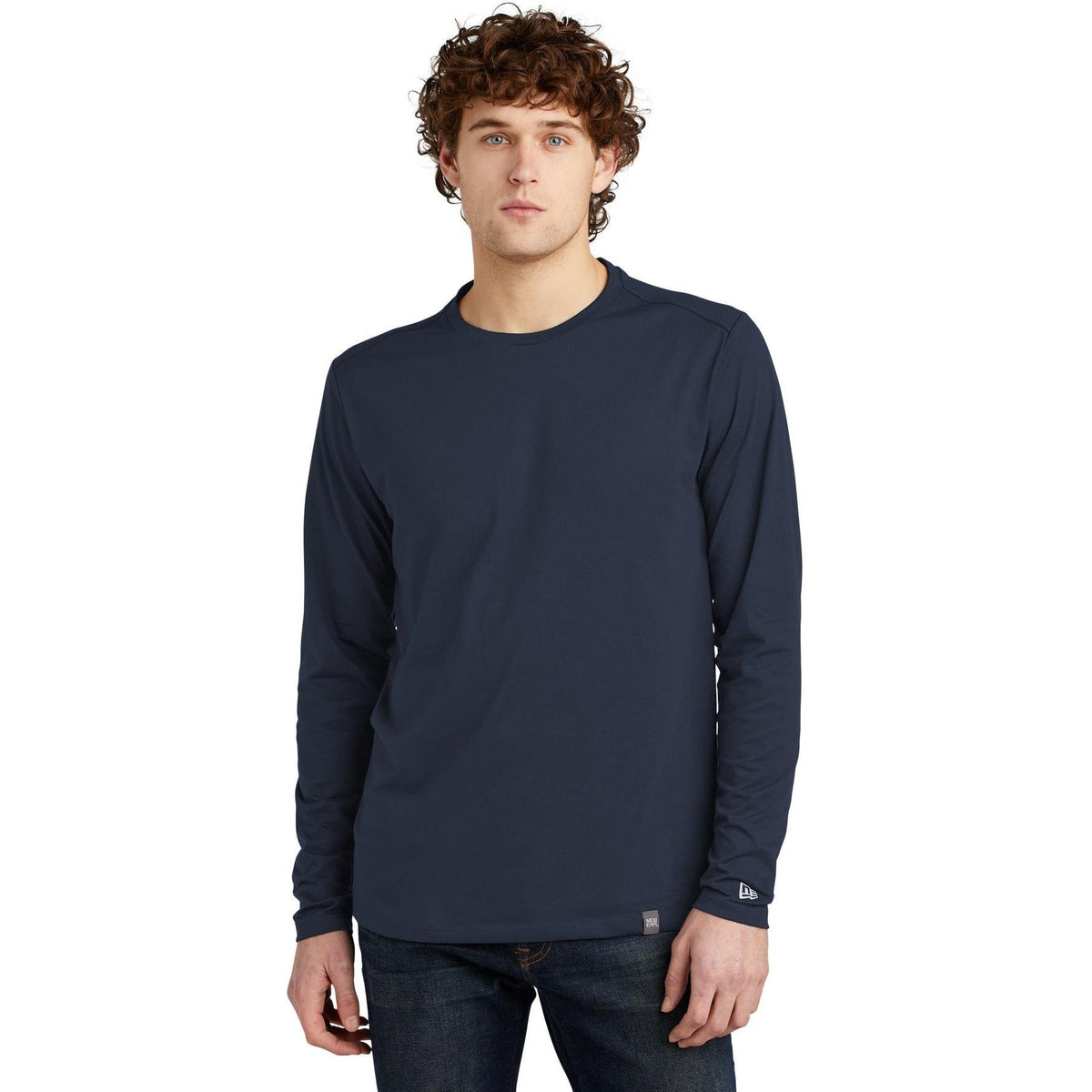 no-logo New Era Heritage Blend Long Sleeve Crew Tee-Regular-New Era-Thread Logic