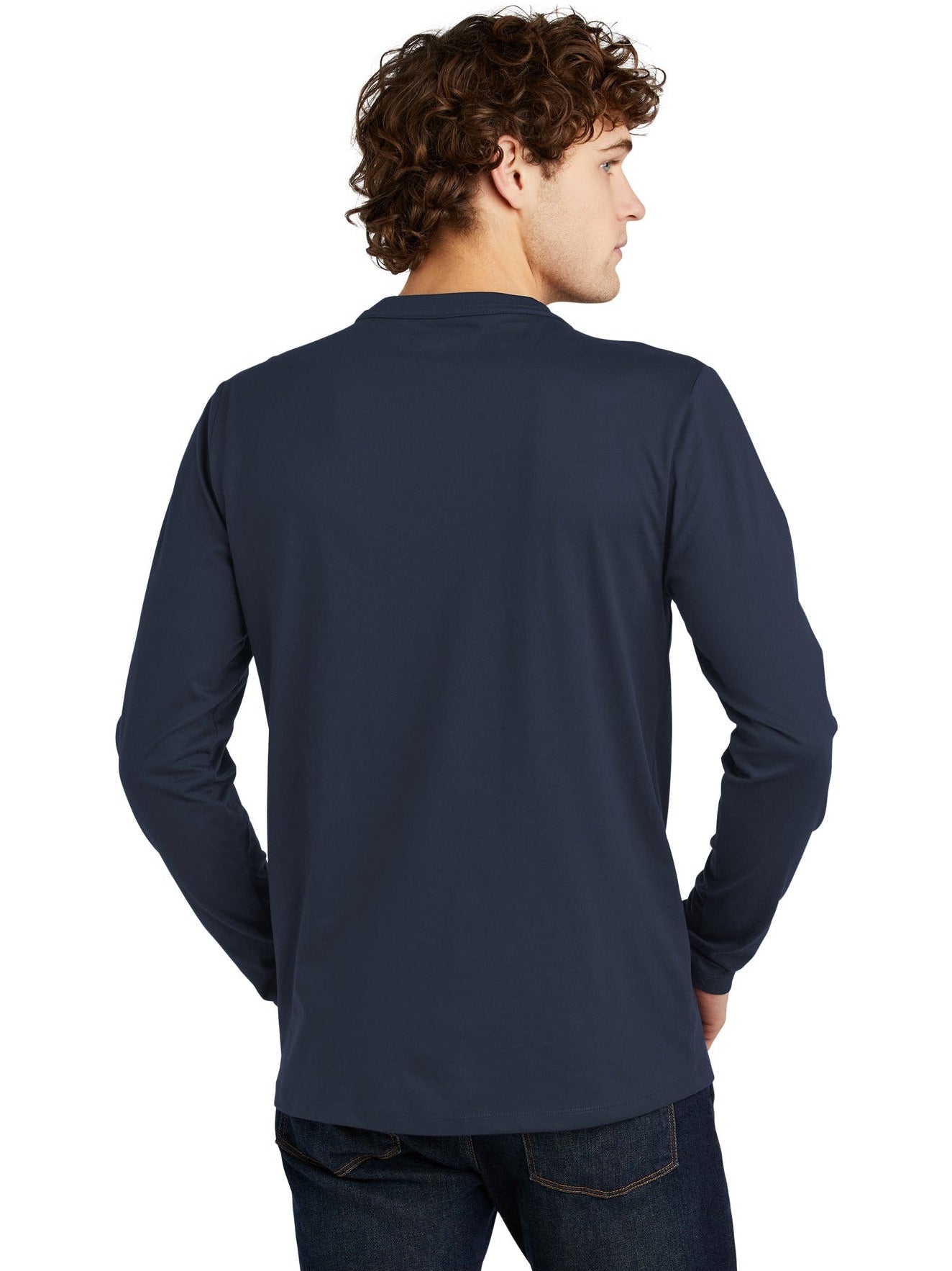 no-logo New Era Heritage Blend Long Sleeve Crew Tee-Regular-New Era-Thread Logic