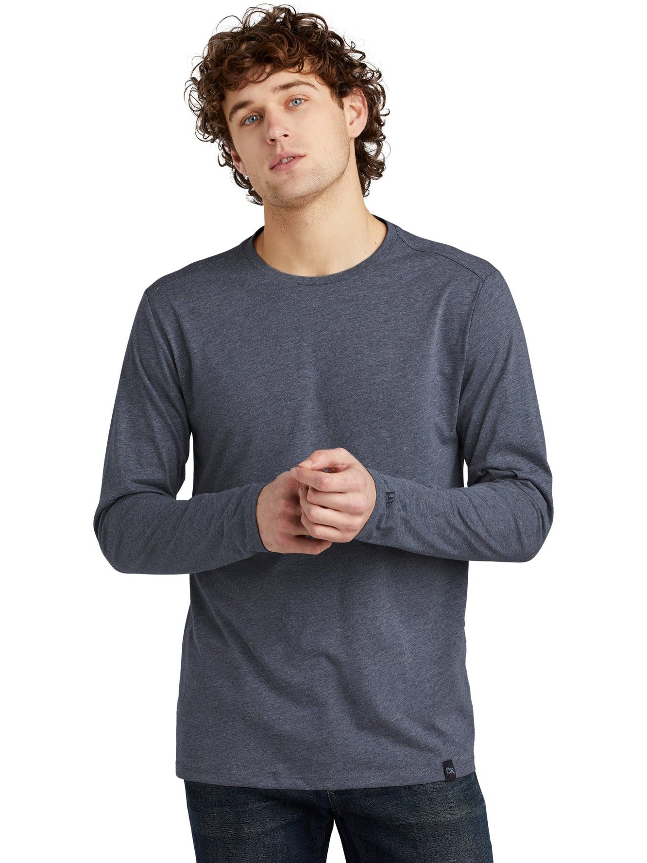 no-logo New Era Heritage Blend Long Sleeve Crew Tee-Regular-New Era-Thread Logic