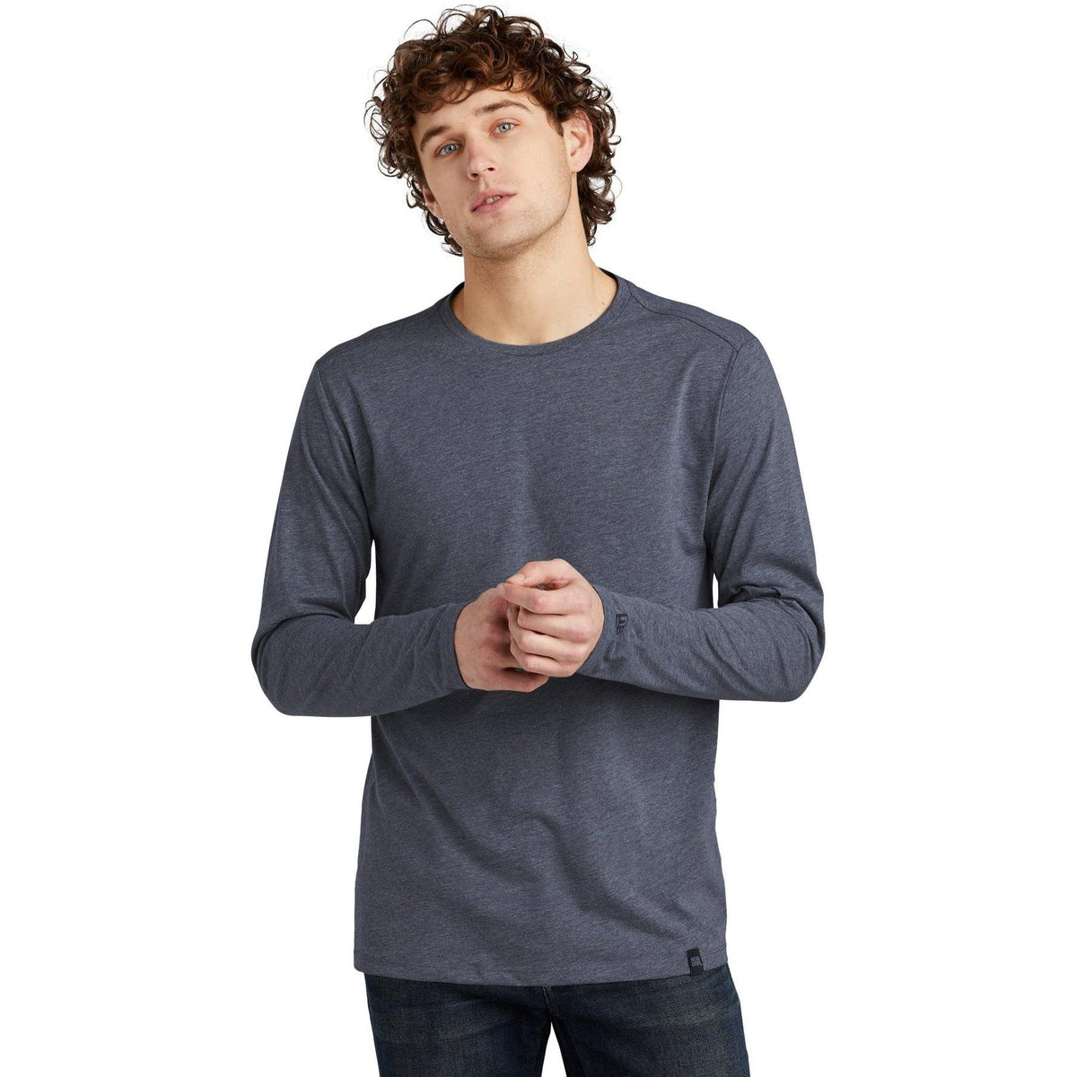 no-logo New Era Heritage Blend Long Sleeve Crew Tee-Regular-New Era-Thread Logic