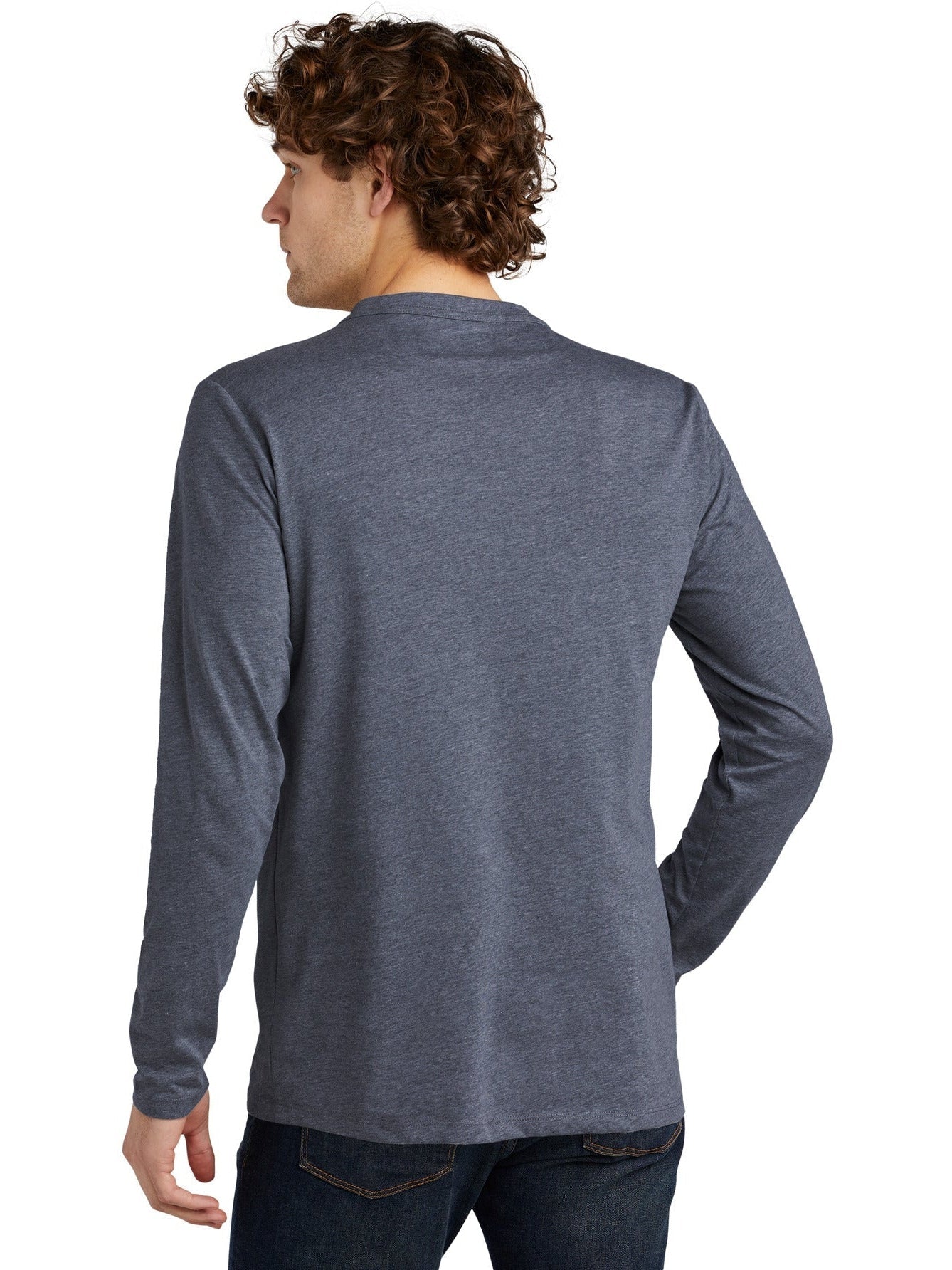 no-logo New Era Heritage Blend Long Sleeve Crew Tee-Regular-New Era-Thread Logic