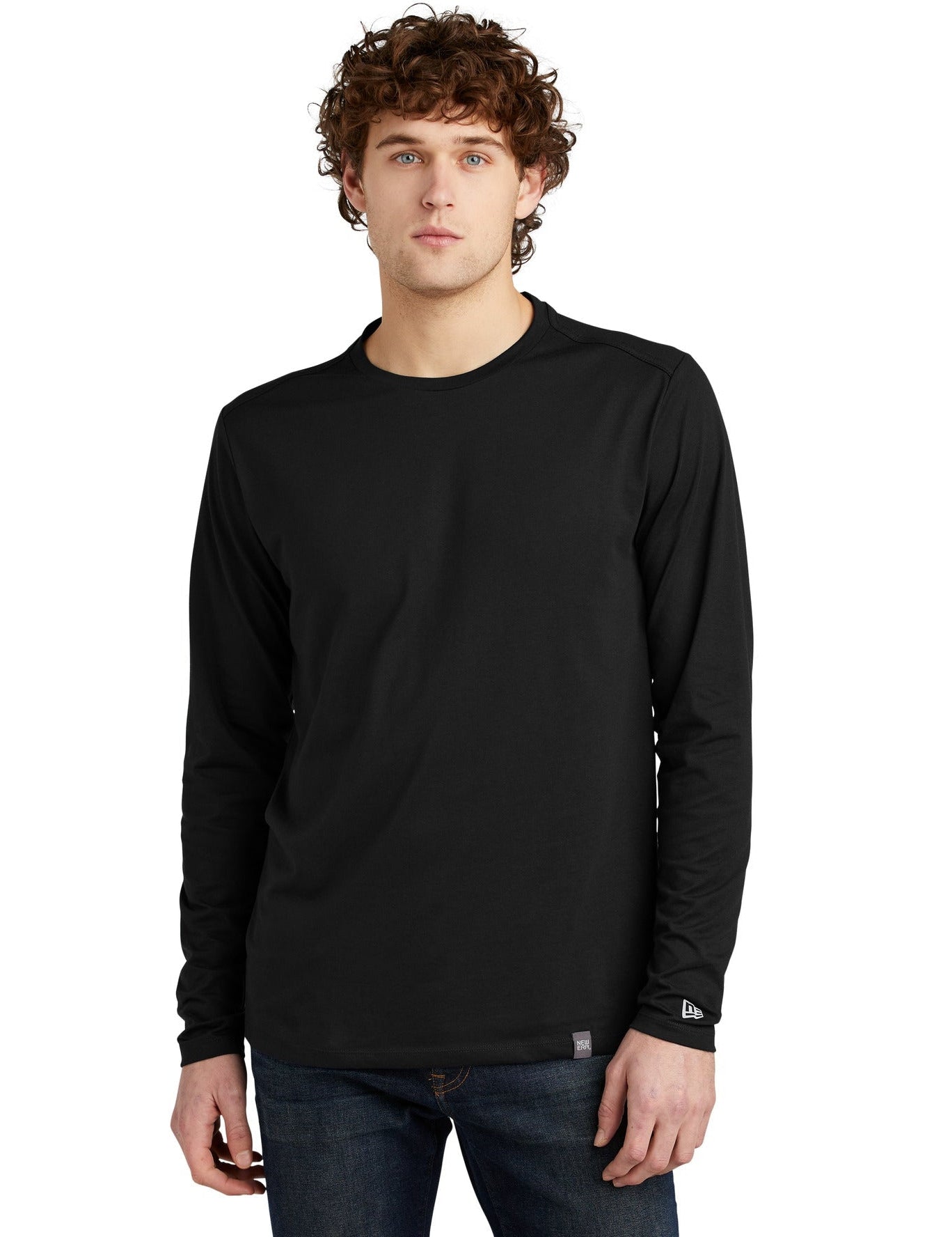 no-logo New Era Heritage Blend Long Sleeve Crew Tee-Regular-New Era-Thread Logic