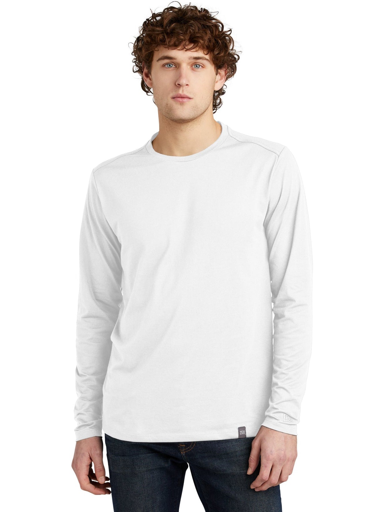 no-logo New Era Heritage Blend Long Sleeve Crew Tee-Regular-New Era-Thread Logic