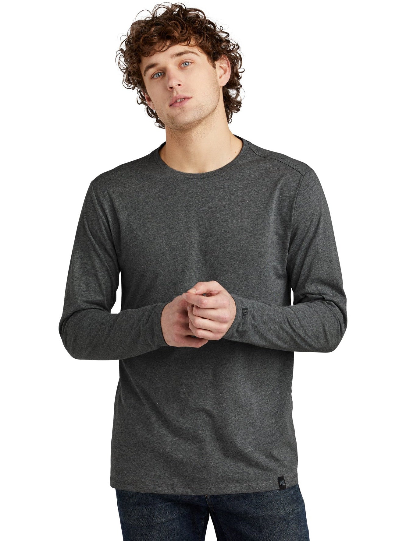 no-logo New Era Heritage Blend Long Sleeve Crew Tee-Regular-New Era-Thread Logic
