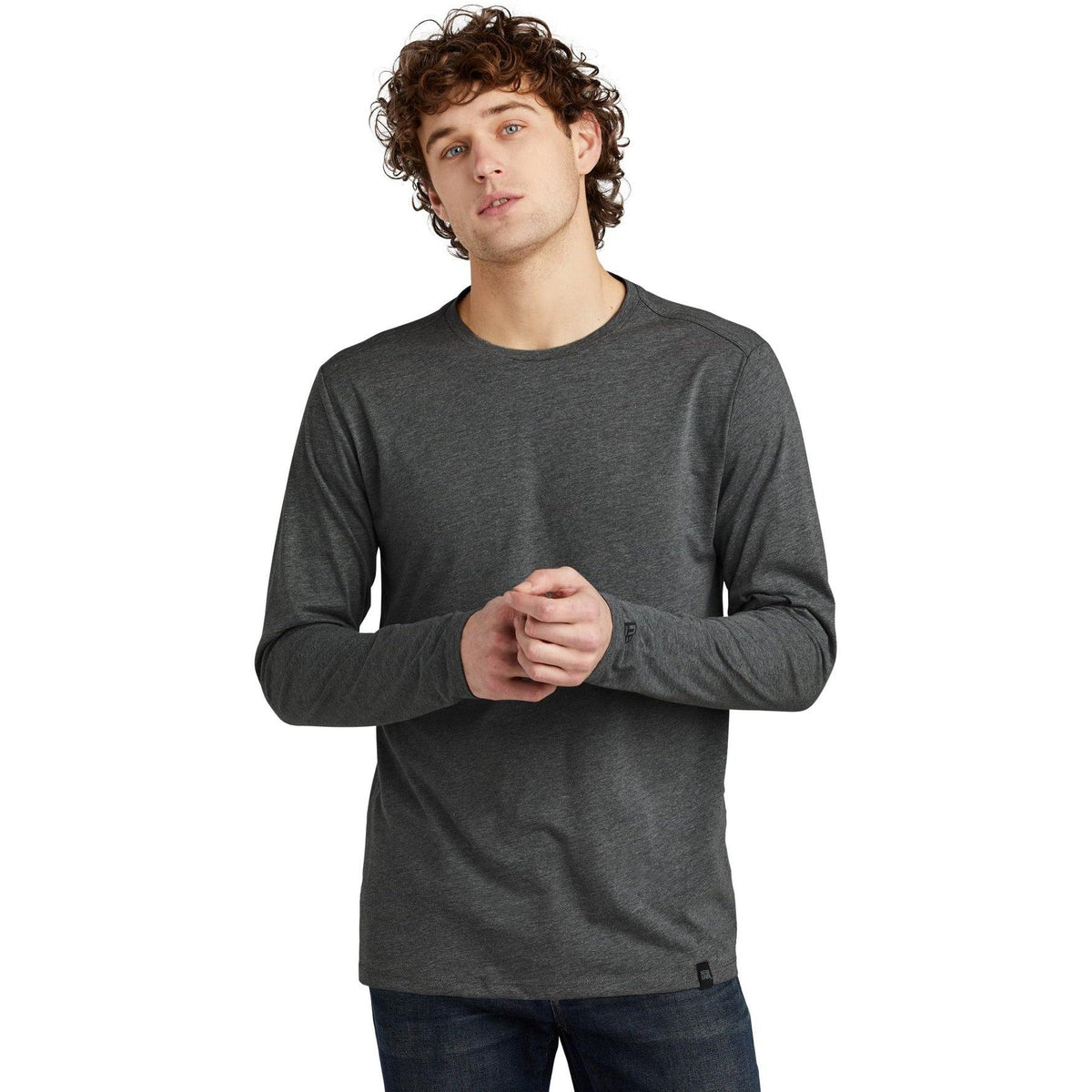 no-logo New Era Heritage Blend Long Sleeve Crew Tee-Regular-New Era-Thread Logic
