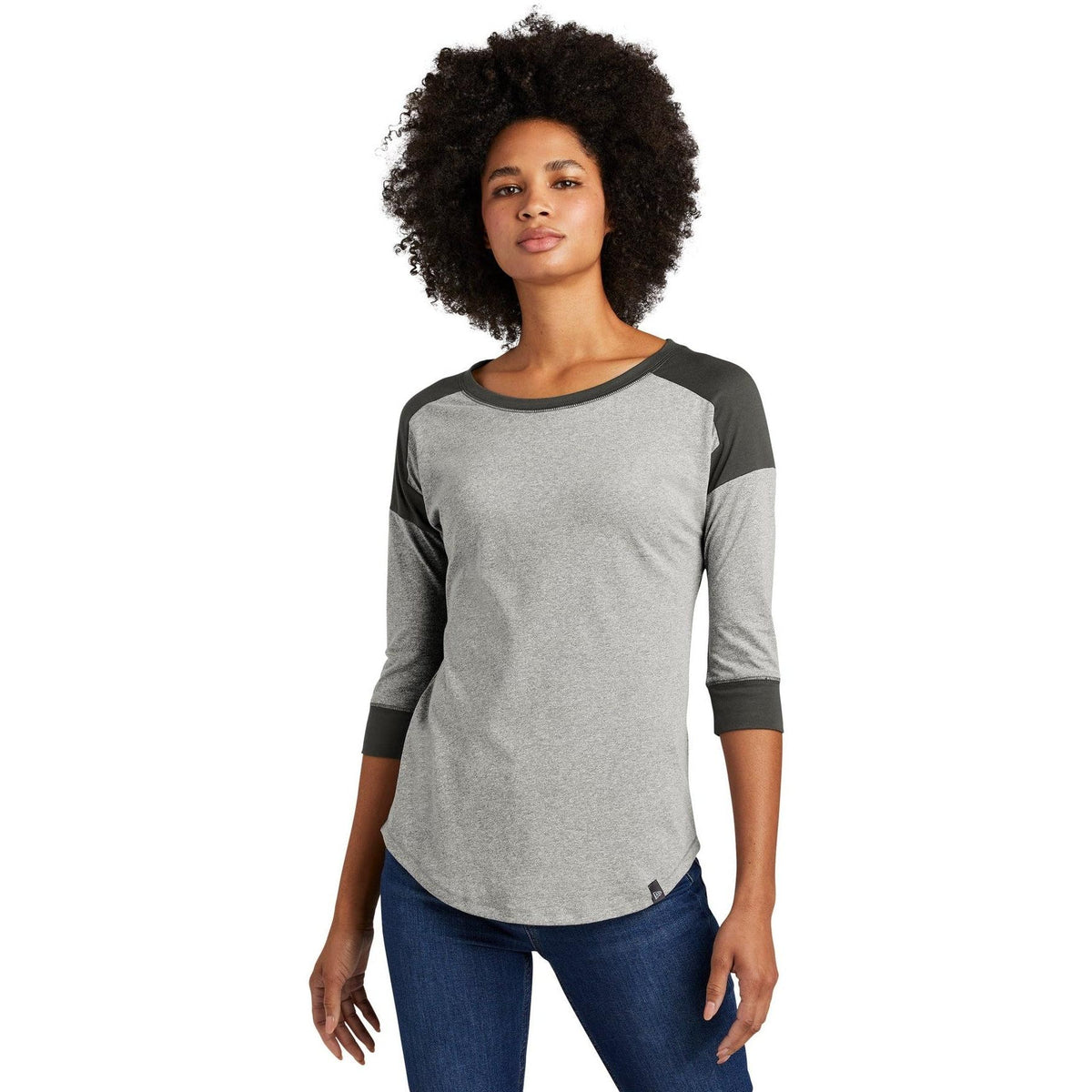 no-logo New Era Women's Heritage 3/4-Sleeve Baseball Raglan Tee-Regular-New Era-Thread Logic