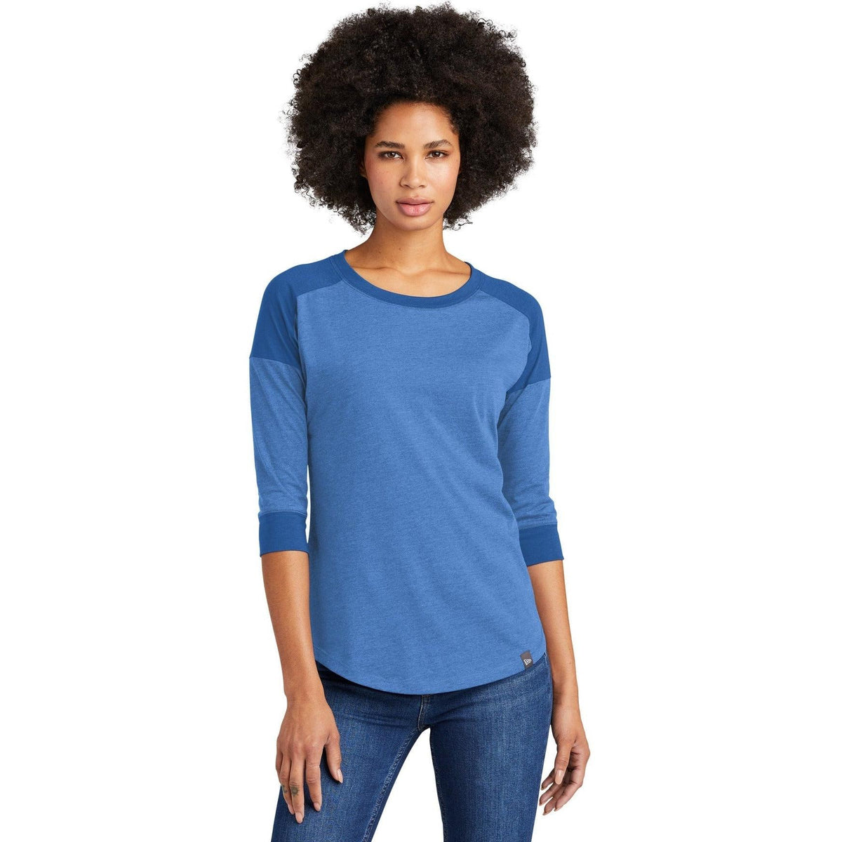 no-logo New Era Women's Heritage 3/4-Sleeve Baseball Raglan Tee-Regular-New Era-Thread Logic