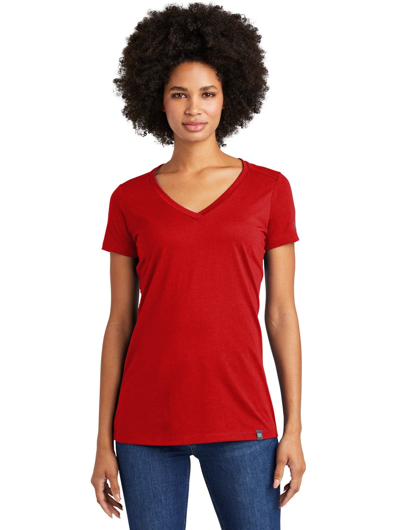 no-logo New Era Ladies Heritage Blend V-Neck Tee-Regular-New Era-Thread Logic