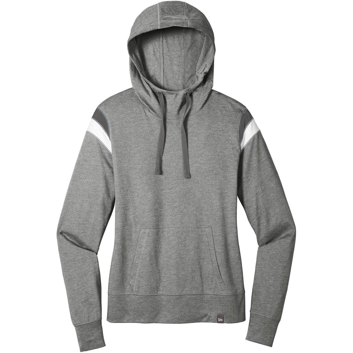 no-logo New Era Women's Heritage Blend Varsity Hoodie-Hoodies-New Era-Shadow Grey Heather/Graphite/White-XS-Thread Logic