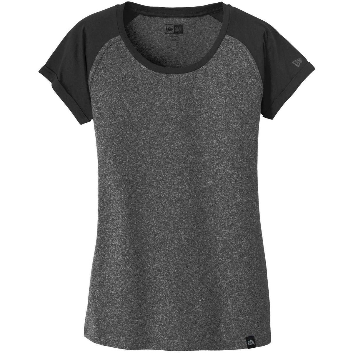 no-logo New Era Women's Heritage Blend Varsity Tee-Polos-New Era-Black/Black Twist-XS-Thread Logic