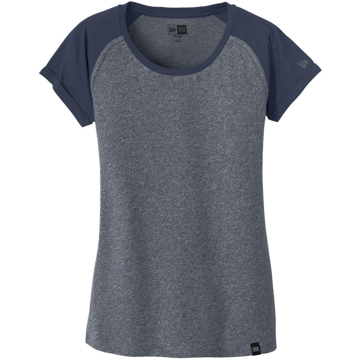 no-logo New Era Women's Heritage Blend Varsity Tee-Polos-New Era-True Navy/True Navy Twist-XS-Thread Logic