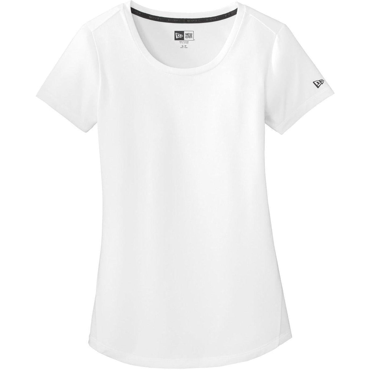 no-logo CLOSEOUT - New Era Ladies Series Performance Scoop Tee-Polos-New Era-White Solid-S-Thread Logic
