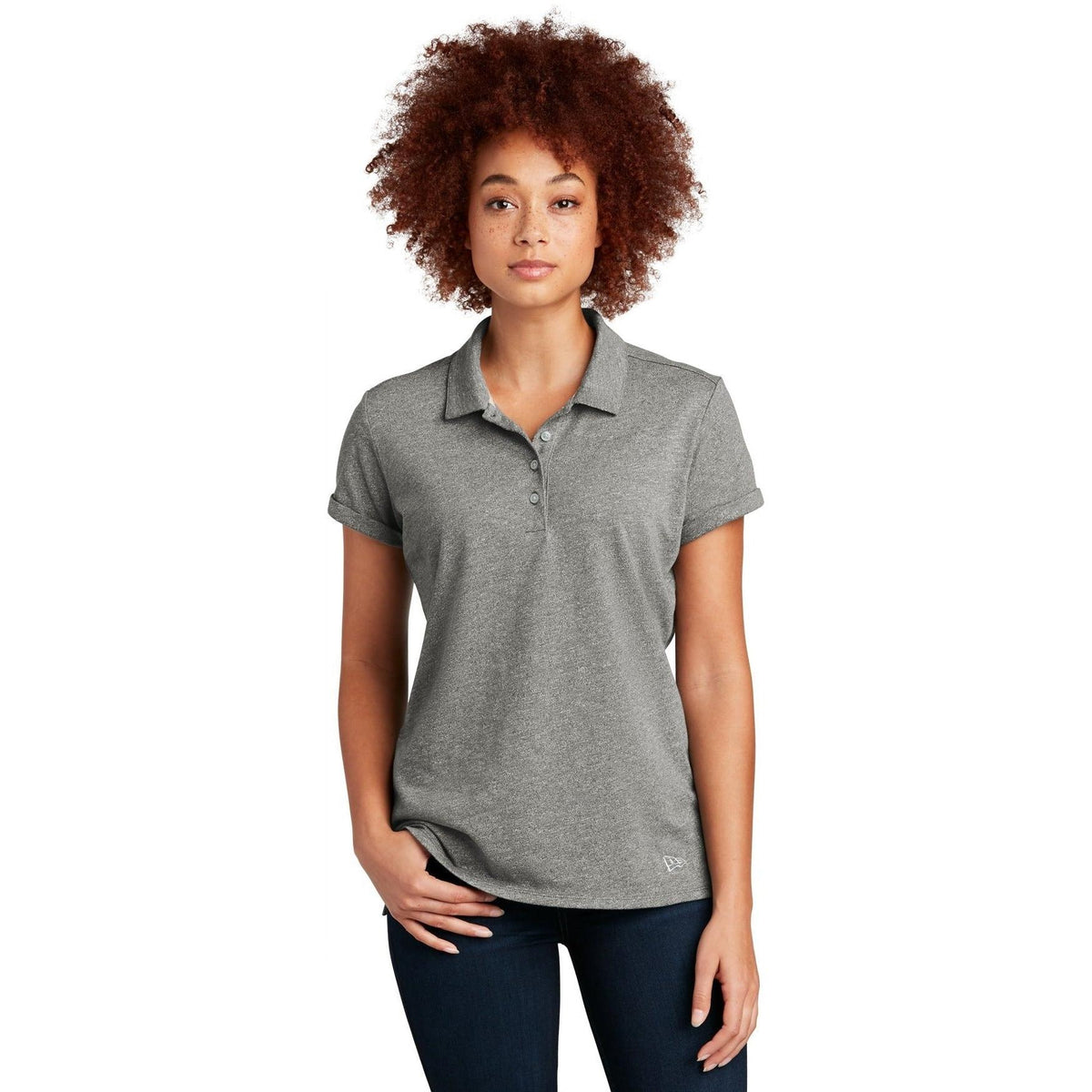 no-logo New Era Women's Slub Twist Polo-Regular-New Era-Thread Logic