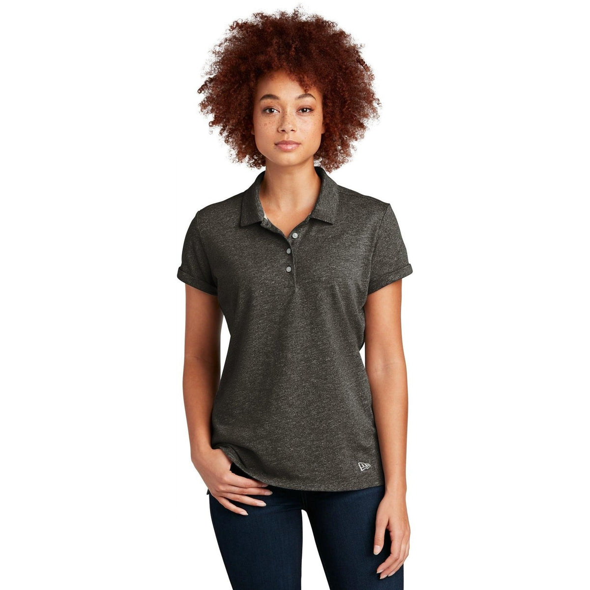 no-logo New Era Women's Slub Twist Polo-Regular-New Era-Thread Logic