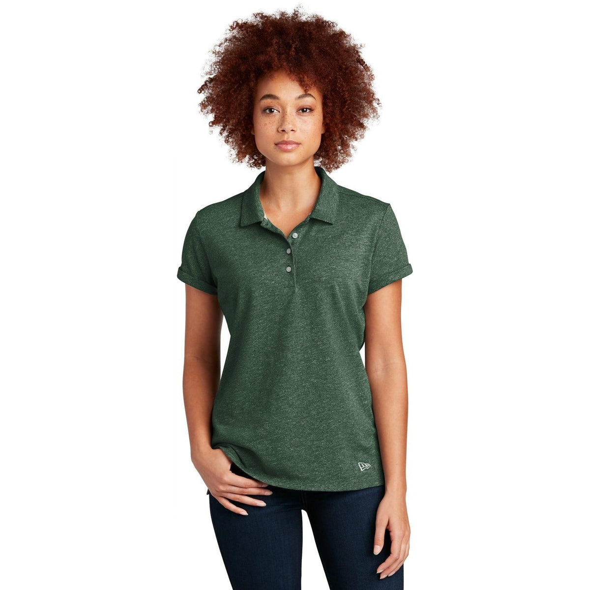 no-logo New Era Women's Slub Twist Polo-Regular-New Era-Thread Logic
