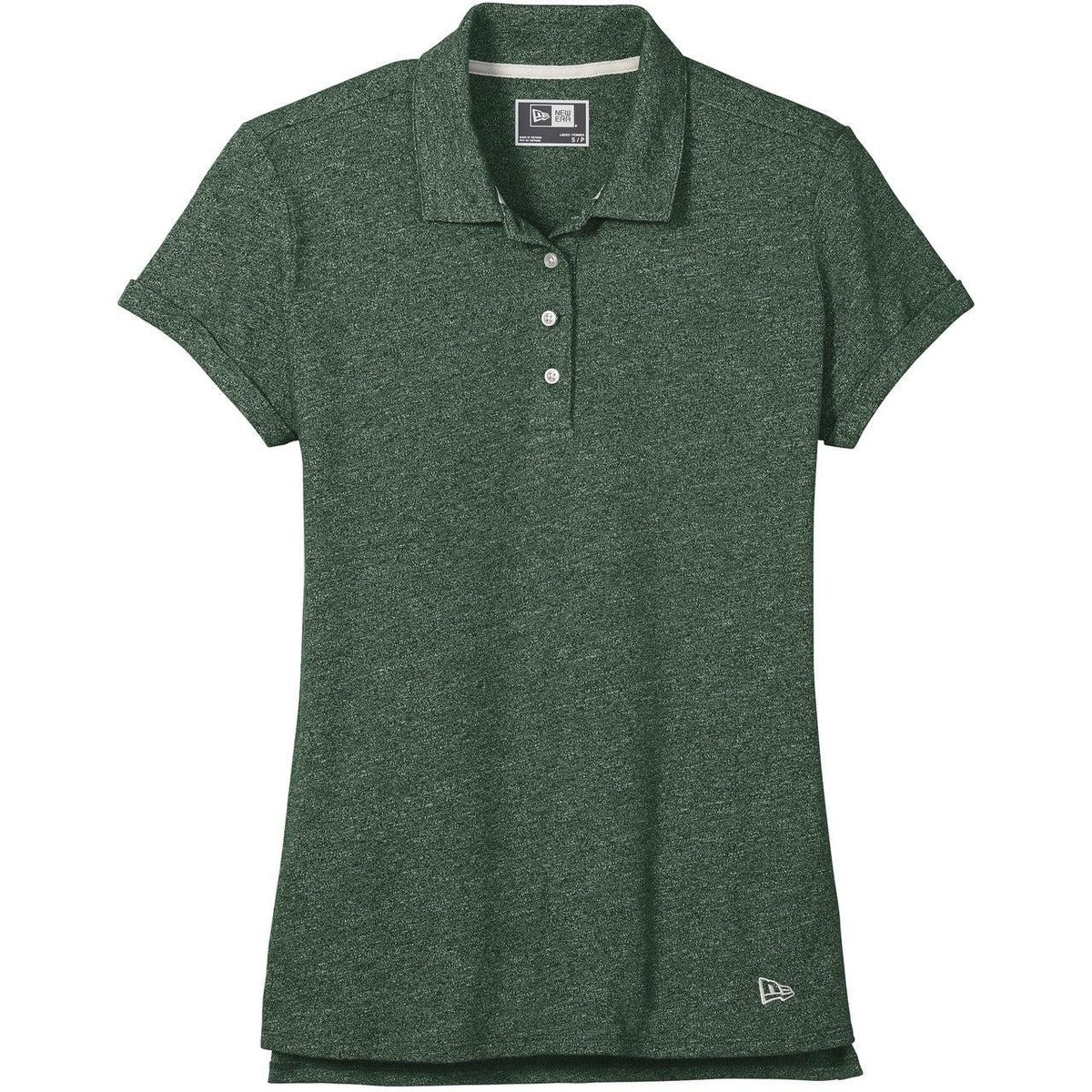 no-logo New Era Women's Slub Twist Polo-Regular-New Era-Dark Green Twist-XS-Thread Logic