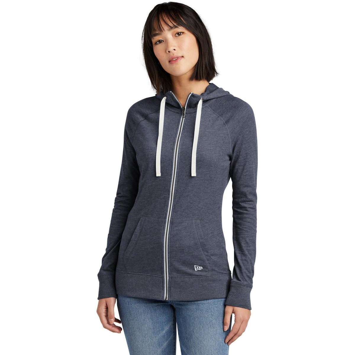 no-logo New Era Women's Sueded Cotton Full-Zip Hoodie-Full Zips-New Era-Thread Logic
