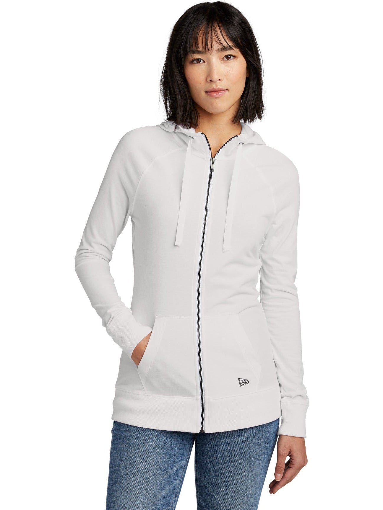 no-logo New Era Ladies Sueded Cotton Full-Zip Hoodie-Regular-New Era-Thread Logic