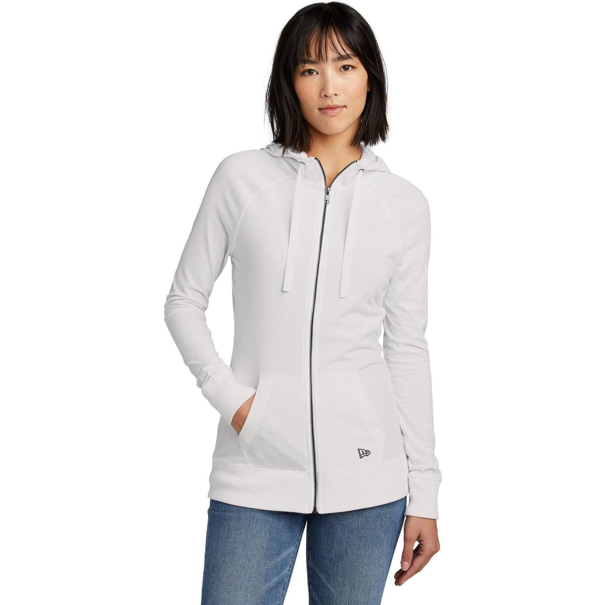 no-logo New Era Women's Sueded Cotton Full-Zip Hoodie-Full Zips-New Era-Thread Logic