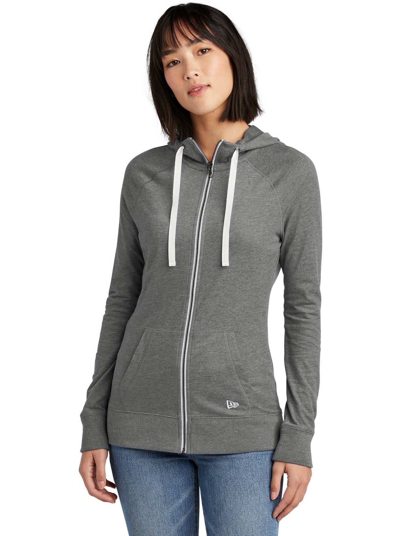 no-logo New Era Ladies Sueded Cotton Full-Zip Hoodie-Regular-New Era-Thread Logic