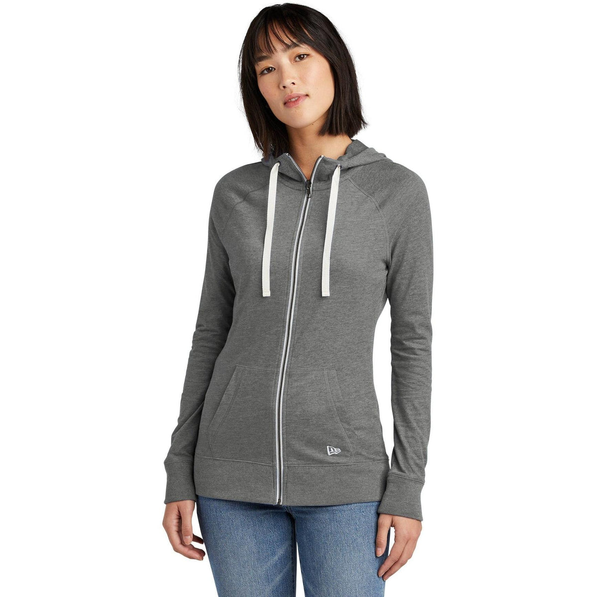 no-logo New Era Women's Sueded Cotton Full-Zip Hoodie-Full Zips-New Era-Thread Logic