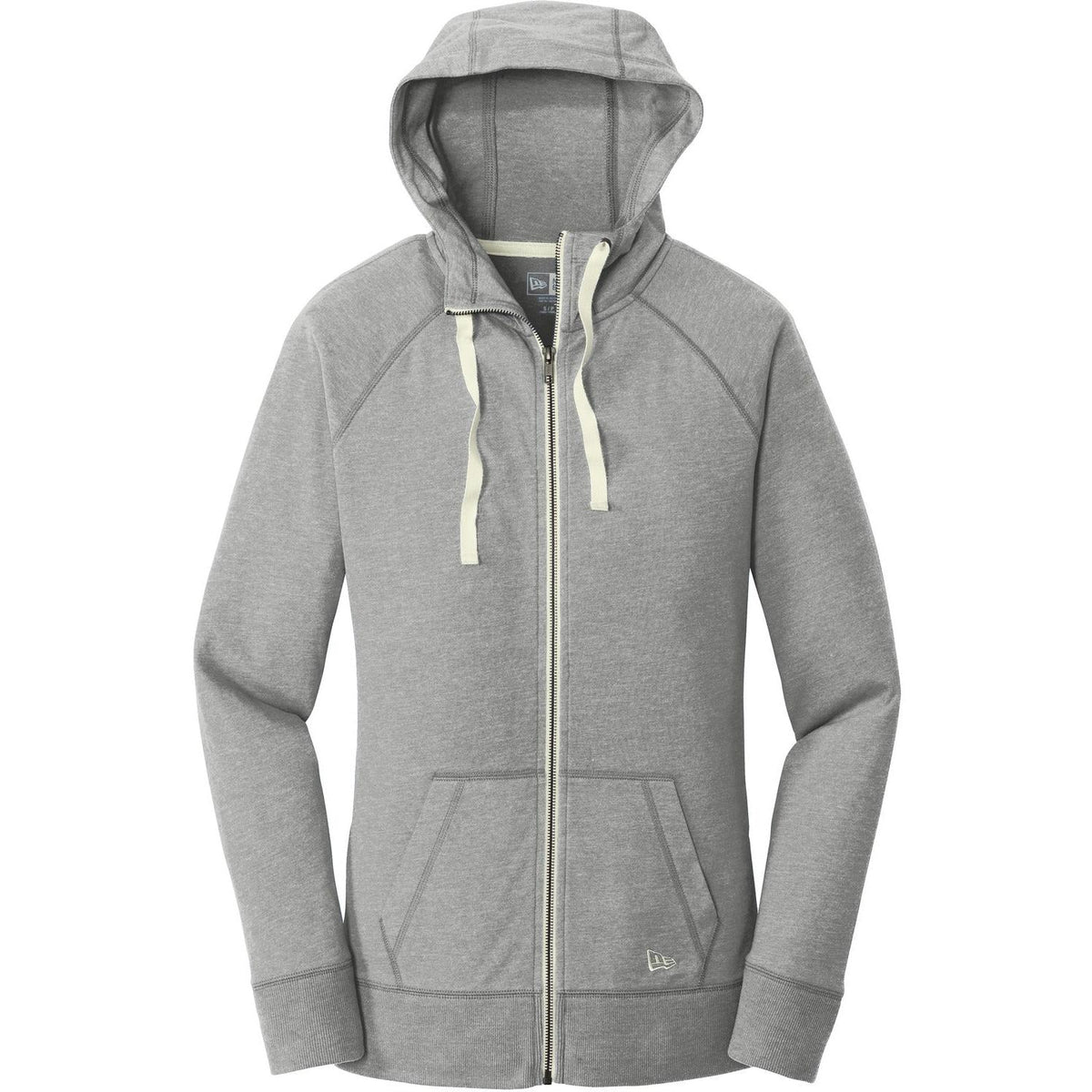 no-logo New Era Women's Sueded Cotton Full-Zip Hoodie-Full Zips-New Era-Shadow Grey Heather-XS-Thread Logic
