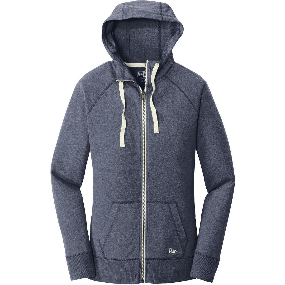 no-logo New Era Women's Sueded Cotton Full-Zip Hoodie-Full Zips-New Era-True Navy Heather-XS-Thread Logic