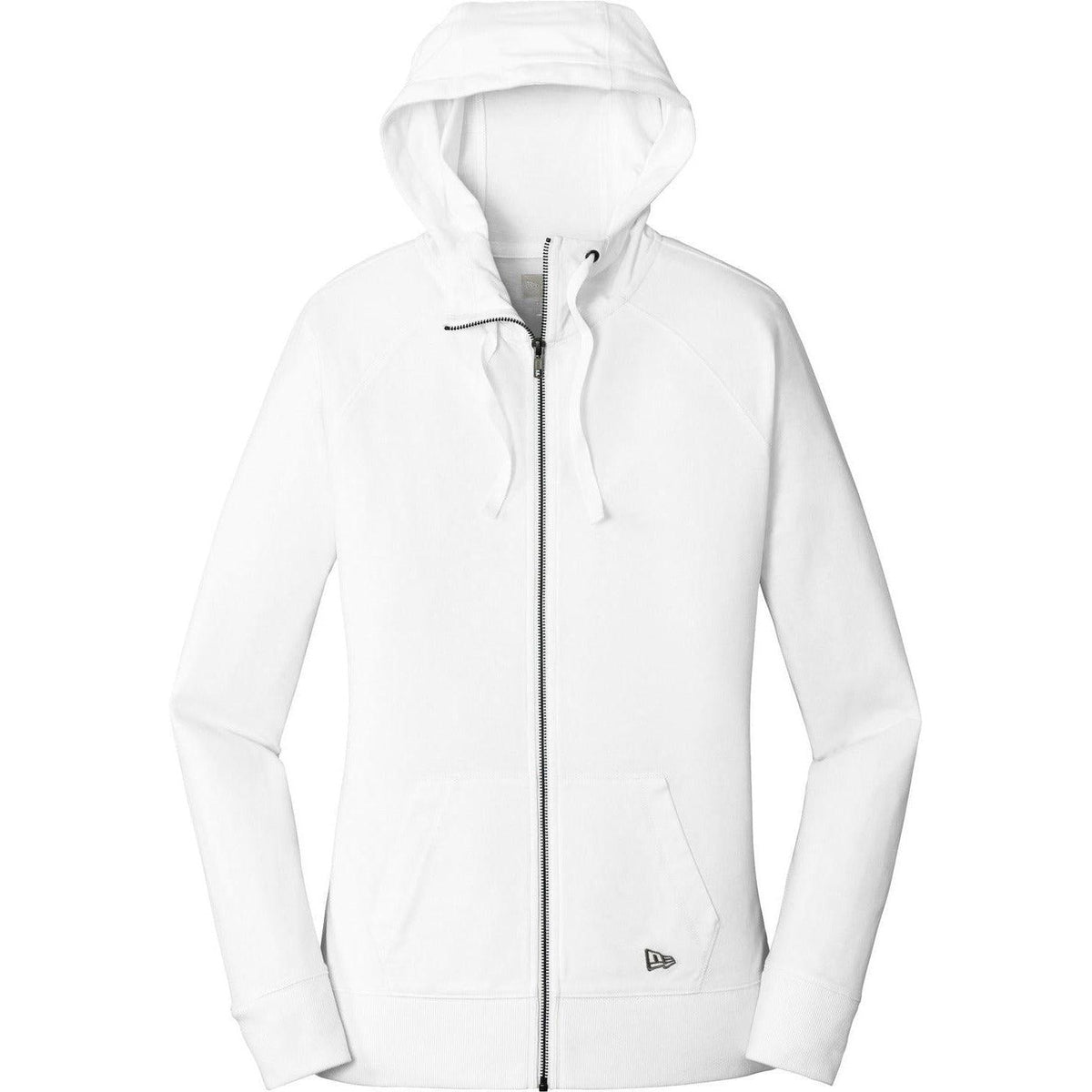 no-logo New Era Women's Sueded Cotton Full-Zip Hoodie-Full Zips-New Era-White-XS-Thread Logic