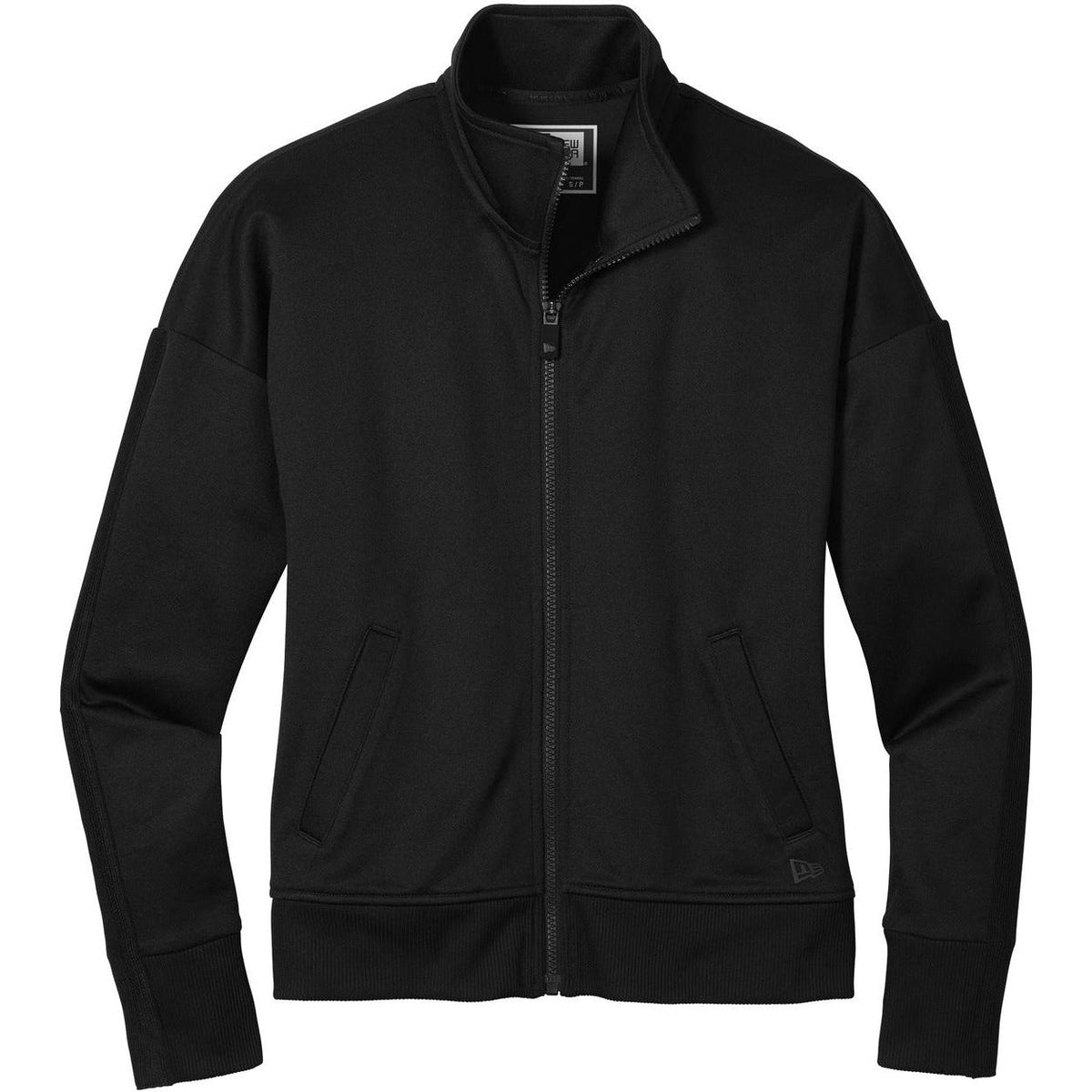 no-logo New Era Women's Track Jacket-Active-New Era-Black/Black-XS-Thread Logic