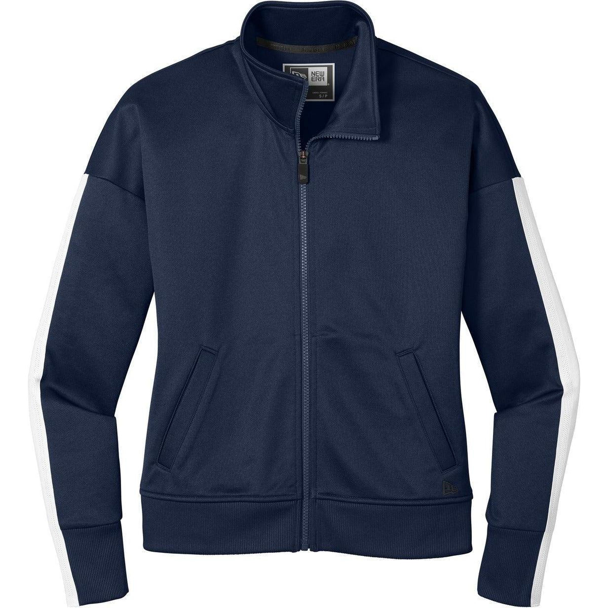 no-logo New Era Women's Track Jacket-Active-New Era-True Navy/White-XS-Thread Logic