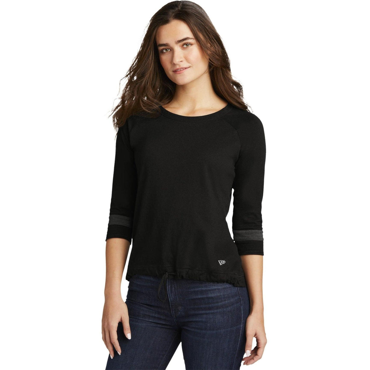 no-logo New Era Ladies Tri-Blend 3/4-Sleeve Tee-Regular-New Era-Thread Logic