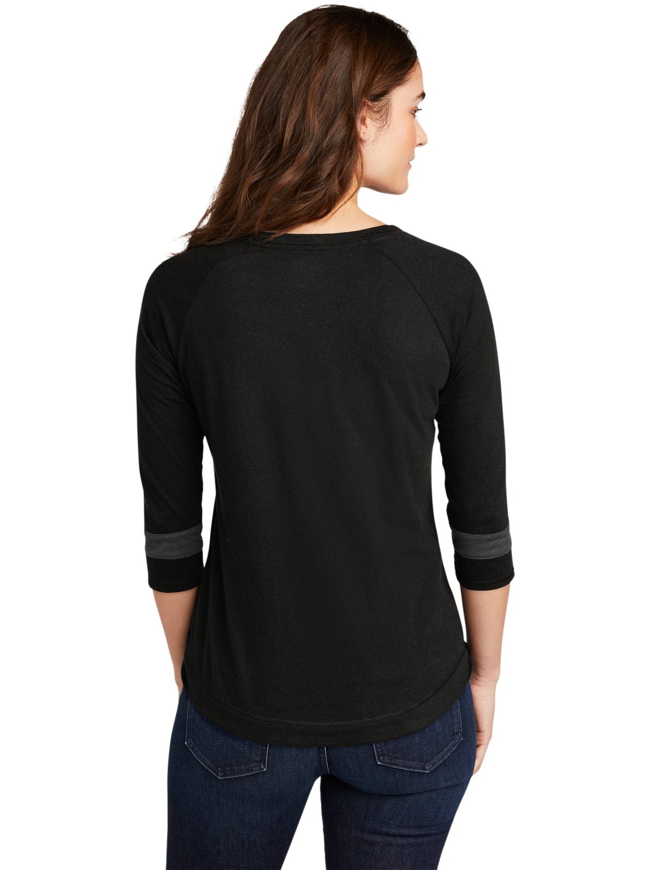 no-logo New Era Ladies Tri-Blend 3/4-Sleeve Tee-Regular-New Era-Thread Logic